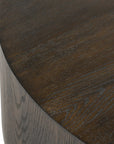brown round accent table