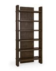 oak wood ladder bookcase dark brown