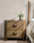 2 drawer brown nightstand