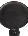 dark brown round side table