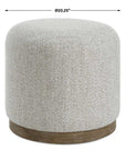gray and brown upholstered ottoman stool