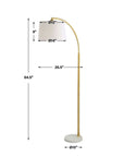 arched marble accent golden floor lamp