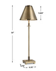 tapered metal shade lamp antique brass