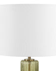brass plated metal accented table lamp