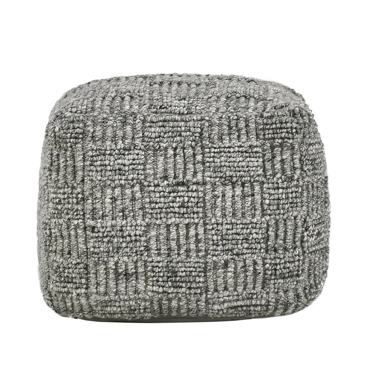 grey cushioned pouf