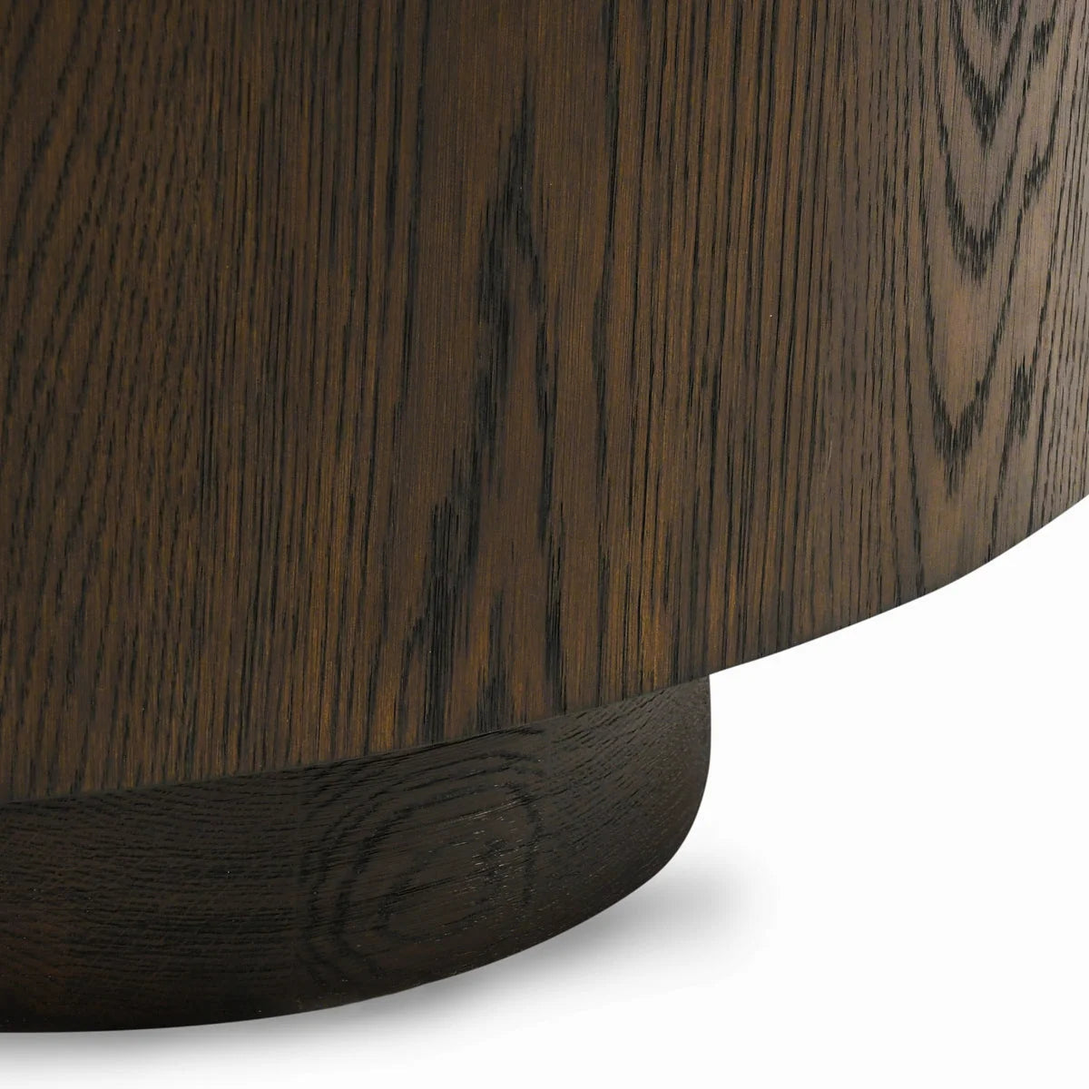oak round accent table brown