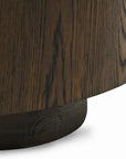 oak round accent table brown