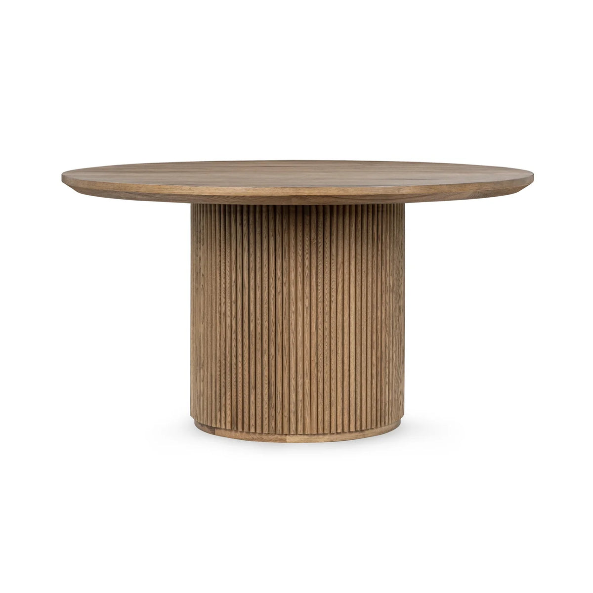 oak brown round dining table