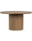oak brown round dining table