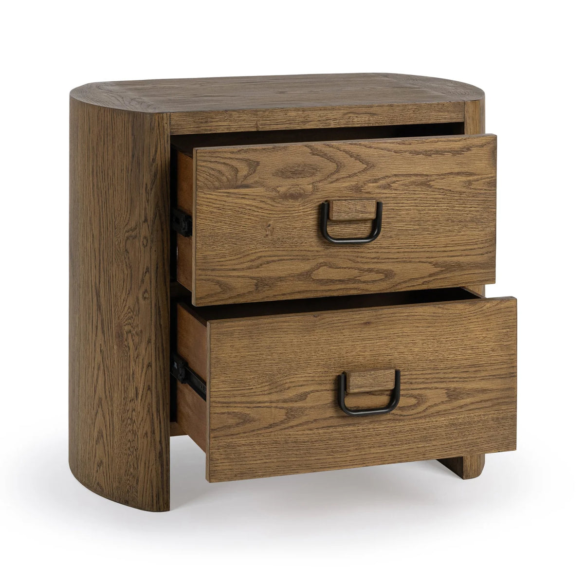 oval brown nightstand