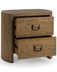 oval brown nightstand