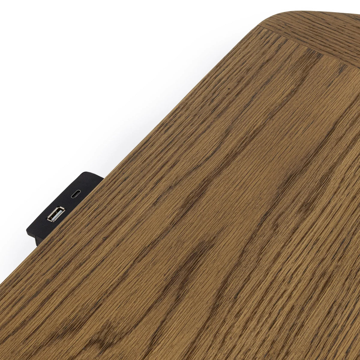electronic plug in brown nightstand