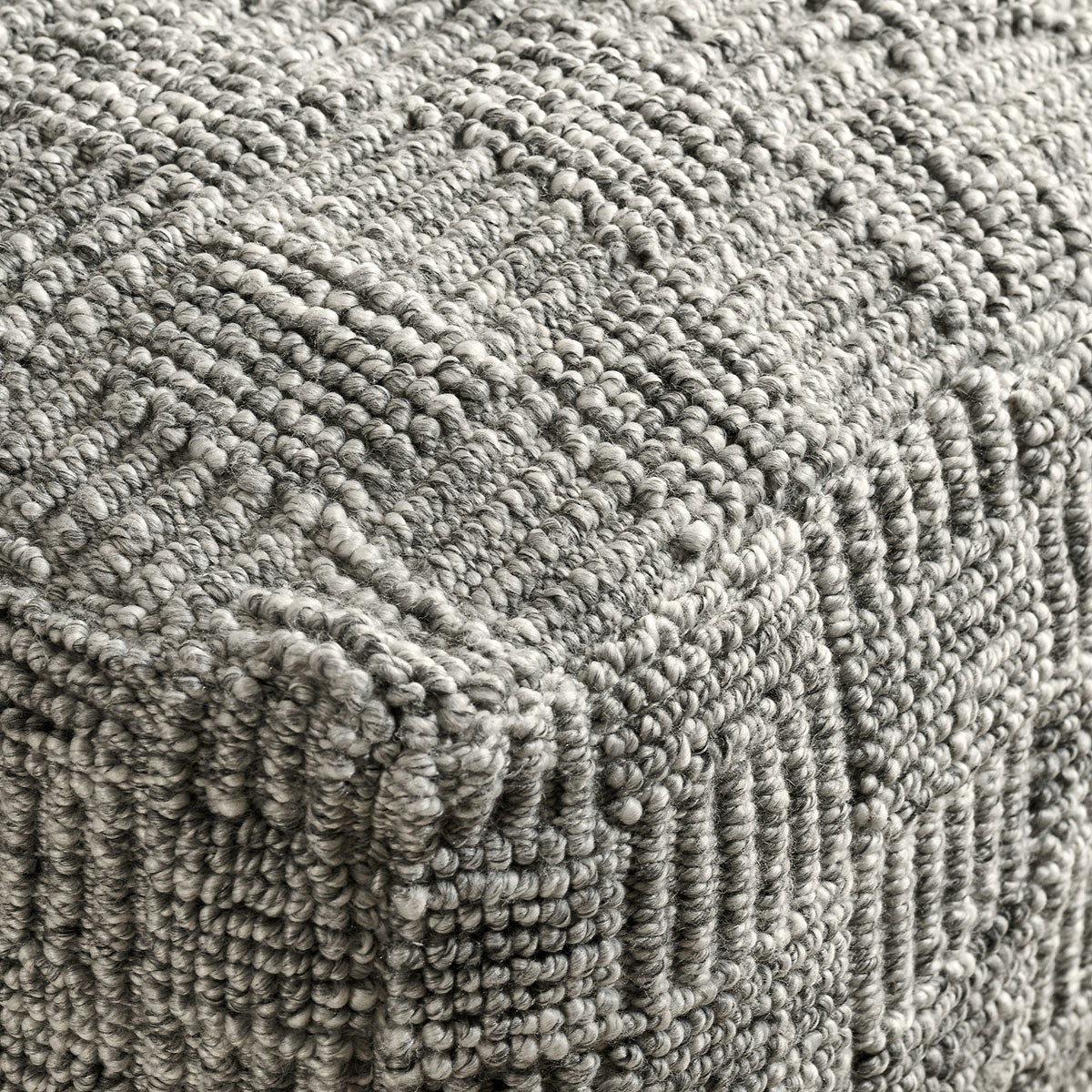 grey decorative pouf