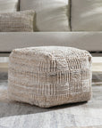 tan decorative pouf