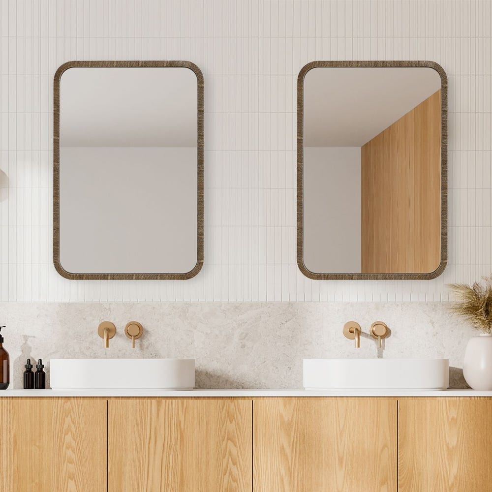 textured frame wall mirror