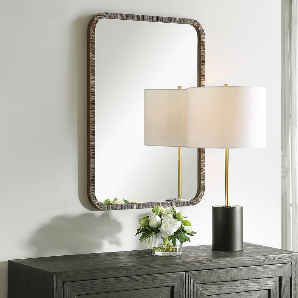 antique gold rectangle wall mirror