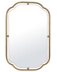 gold rounded wall mirror