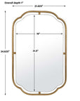 tubular tall golden wall mirror