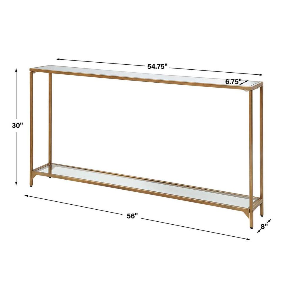 tall gold glass entry way table