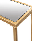 gold mirrored top console table