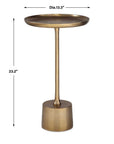 gold brass side accent table