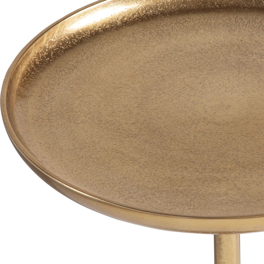 gold round side table