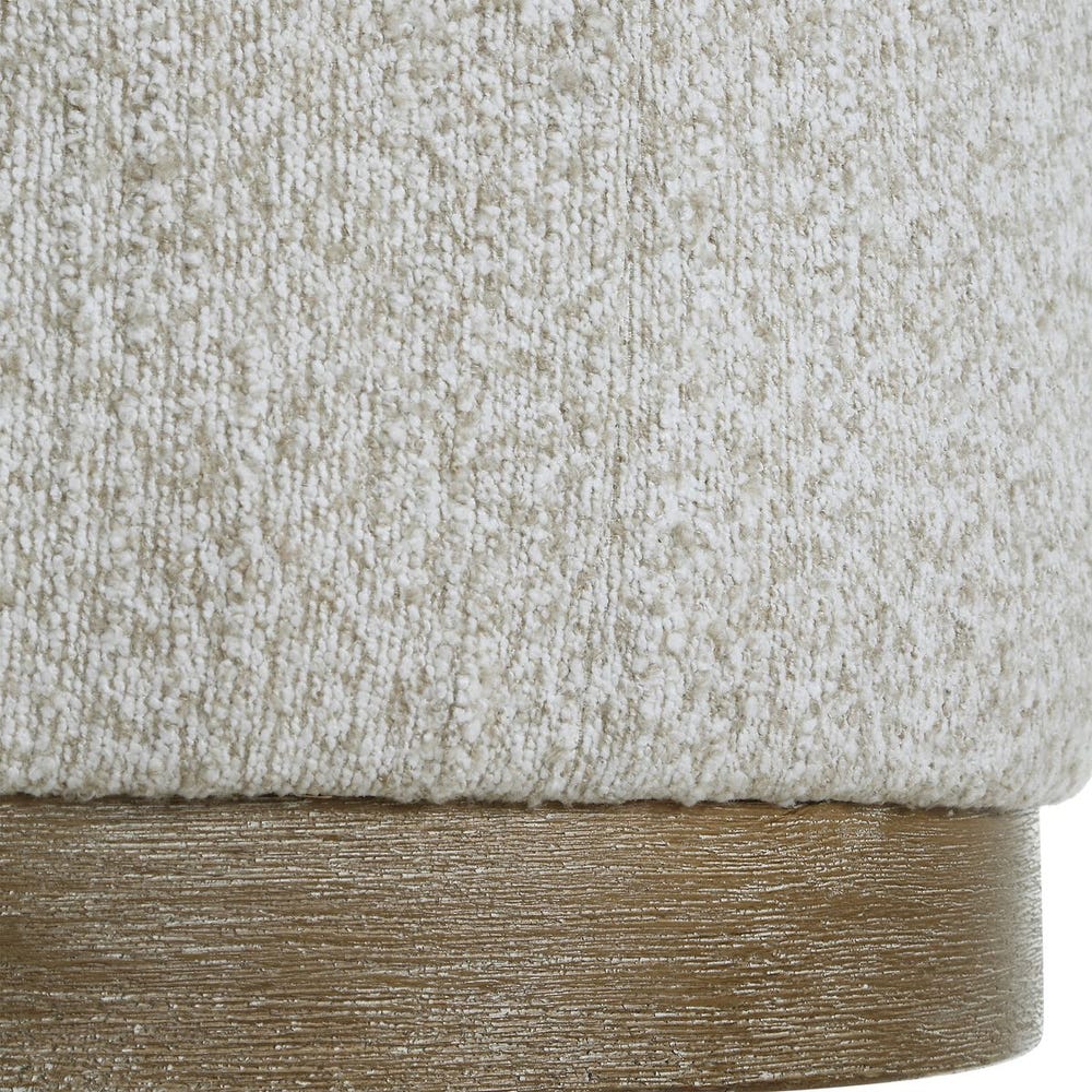 wooden plush ottoman