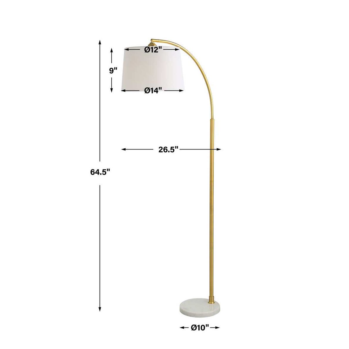 arched marble accent golden floor lamp