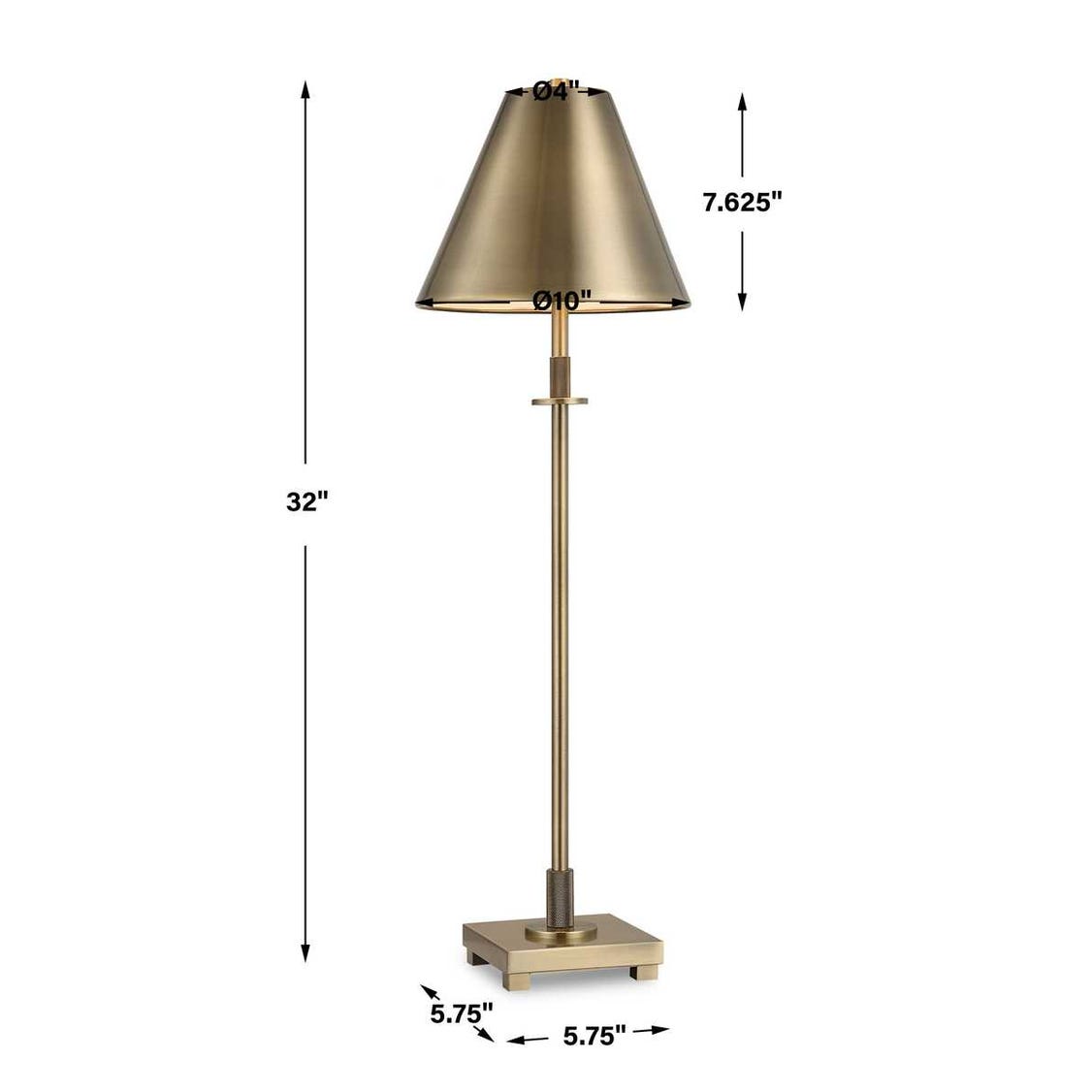 tapered metal shade lamp antique brass