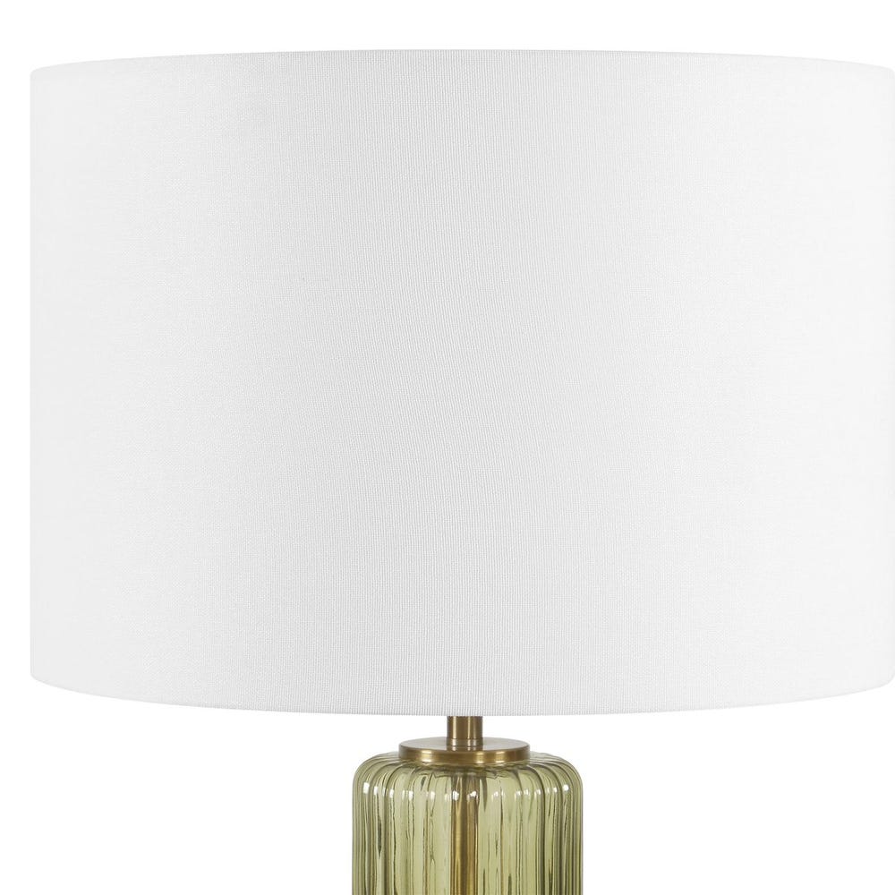 brass plated metal accented table lamp