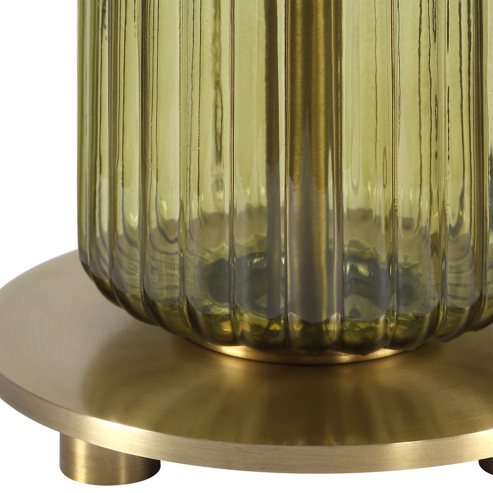 transparent olive green table lamp